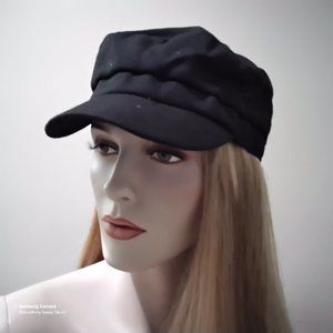 Women Solid Black Pugs Gear Avery Cap On The Go - Any Event OS Stretch Back NWT